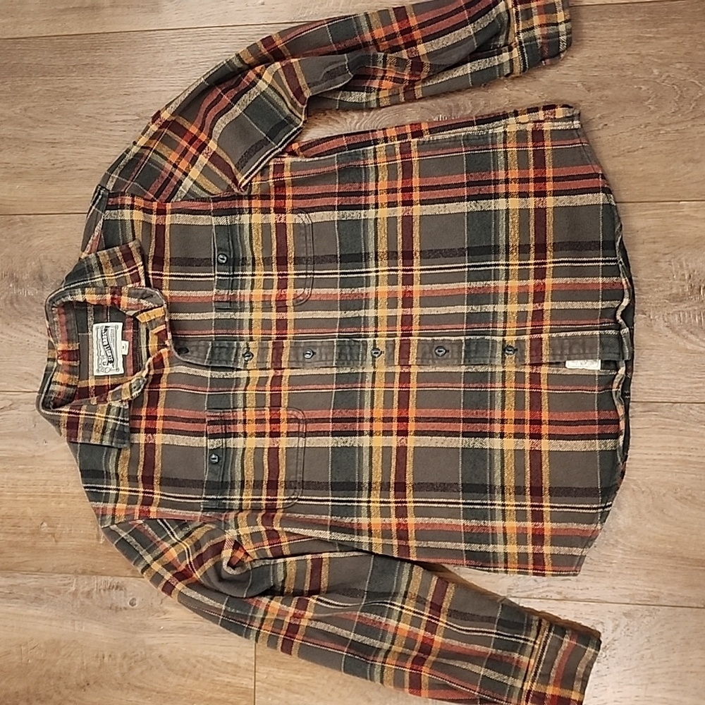 Schott Bros. Plaid Cotton Flannel Men's Button Down Shirt size Medium